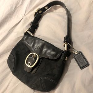 Coach Buckle Leather Shoulder Bag